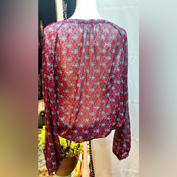 LUCKY BRAND Sheer Long Sleeve Top Large - Picture 6 of 7